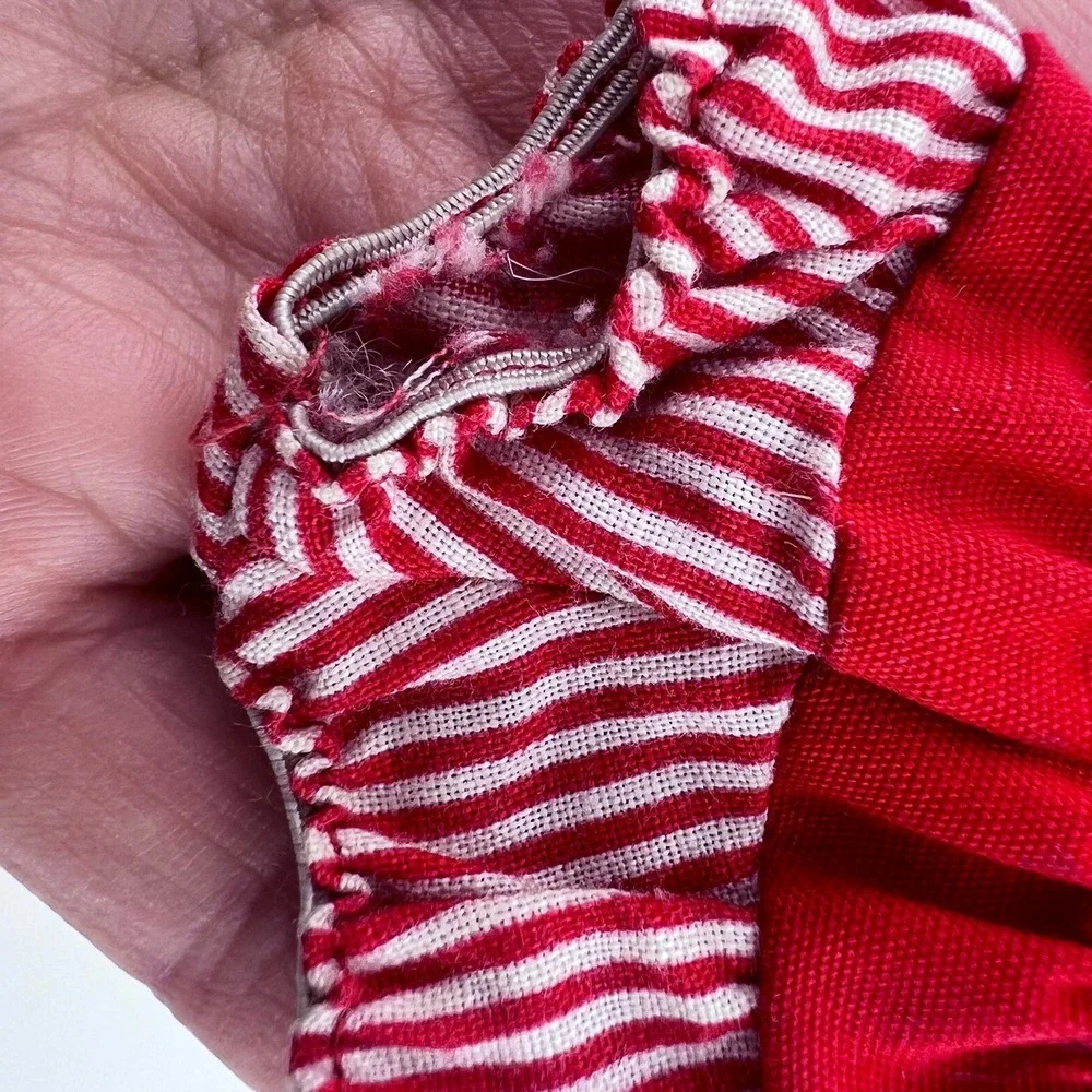 Vintage‎ Barbie Swimsuit Red & White Stripe Ruffle One-Piece 1960s  Doll Clothes